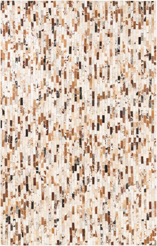 5' 2 x 8' Cowhide Leather Rug