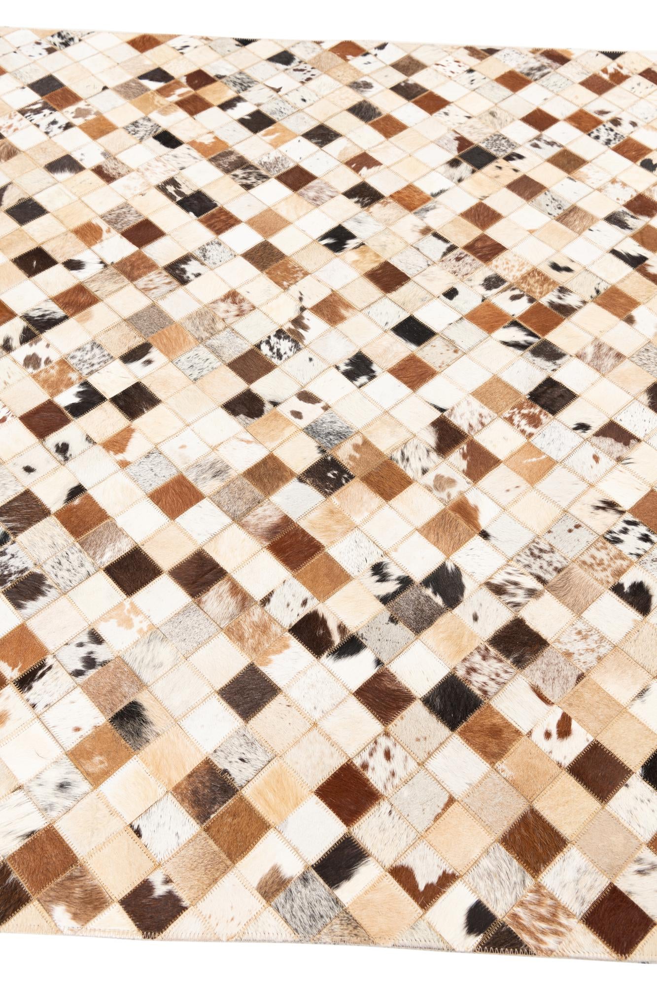 5' x 8' Cowhide Leather Rug