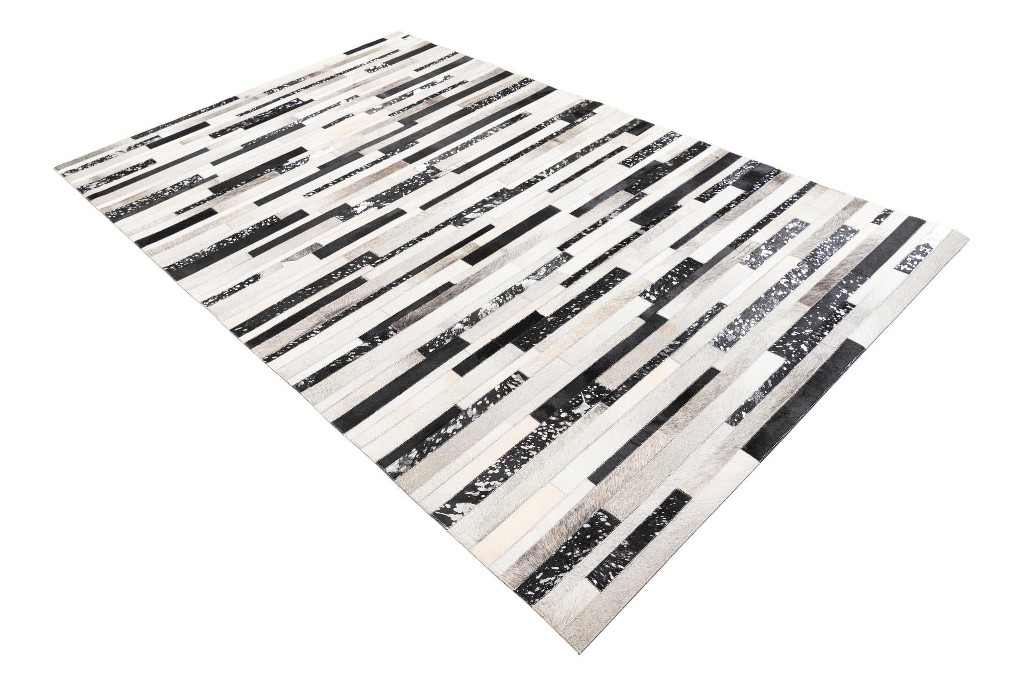 5' 1 x 8' 2 Cowhide Leather Rug