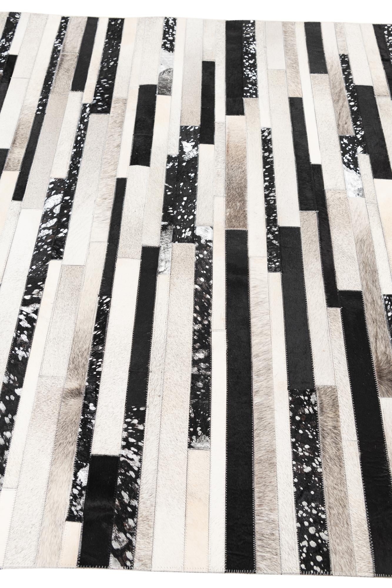 5' 1 x 8' 2 Cowhide Leather Rug