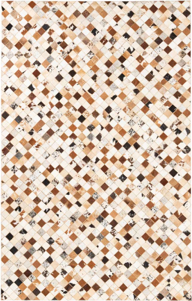 5' x 8' Cowhide Leather Rug