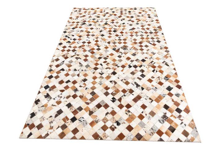 5' 1 x 8' Cowhide Leather Rug