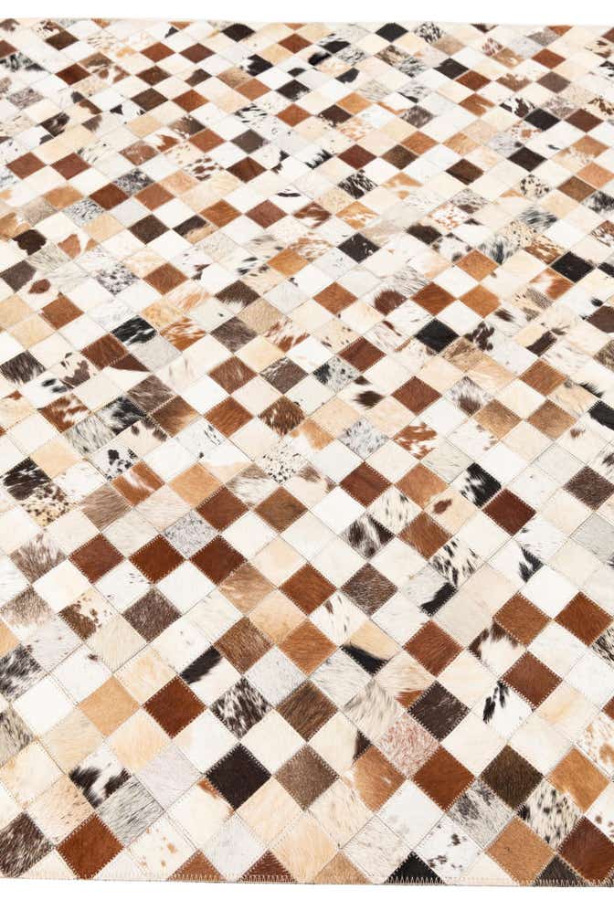 5' 1 x 8' Cowhide Leather Rug