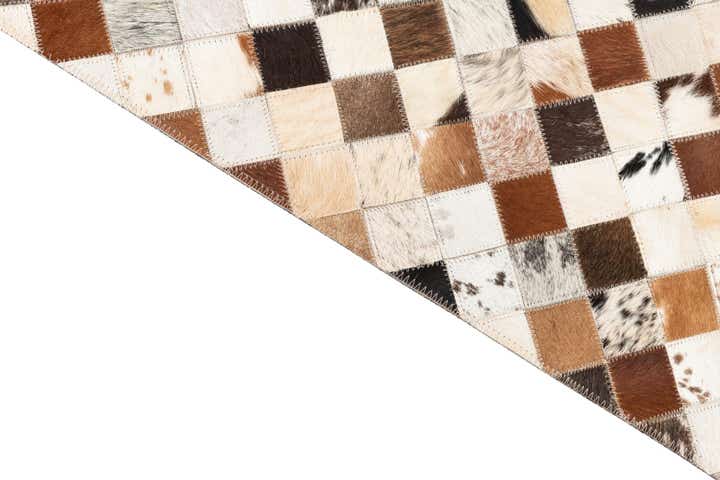 5' 1 x 8' Cowhide Leather Rug