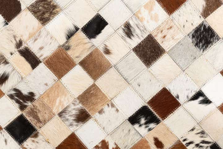 5' 1 x 8' Cowhide Leather Rug