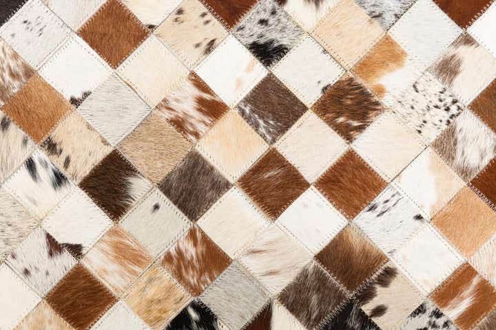 5' 1 x 8' Cowhide Leather Rug