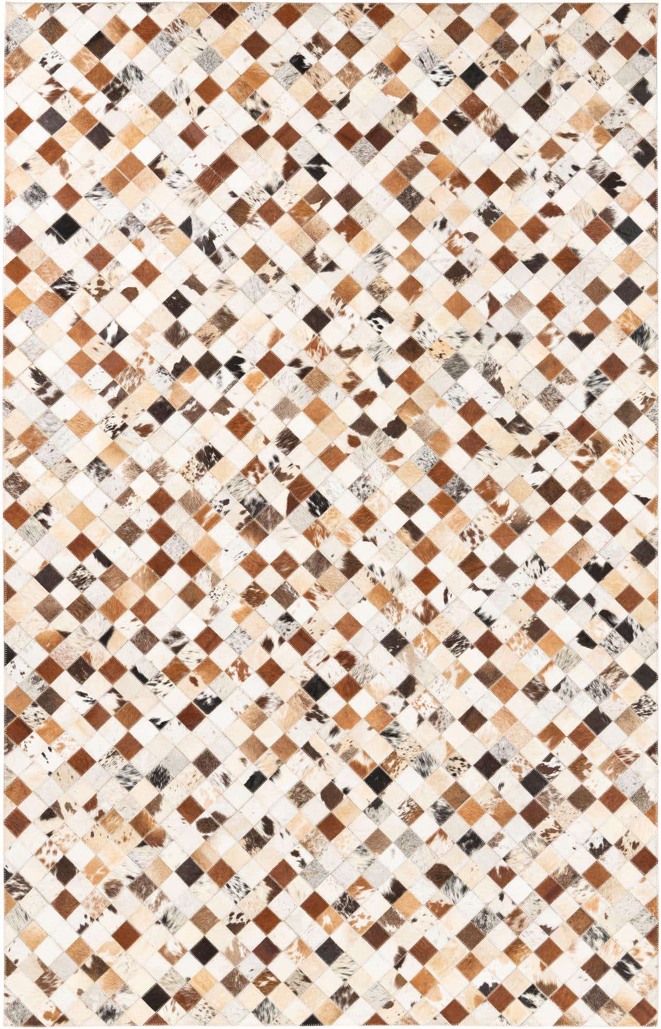 5' 1 x 8' Cowhide Leather Rug