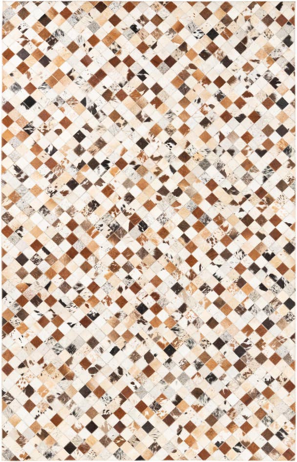 Detail image of 5' 1 x 8' Cowhide Leather Rug