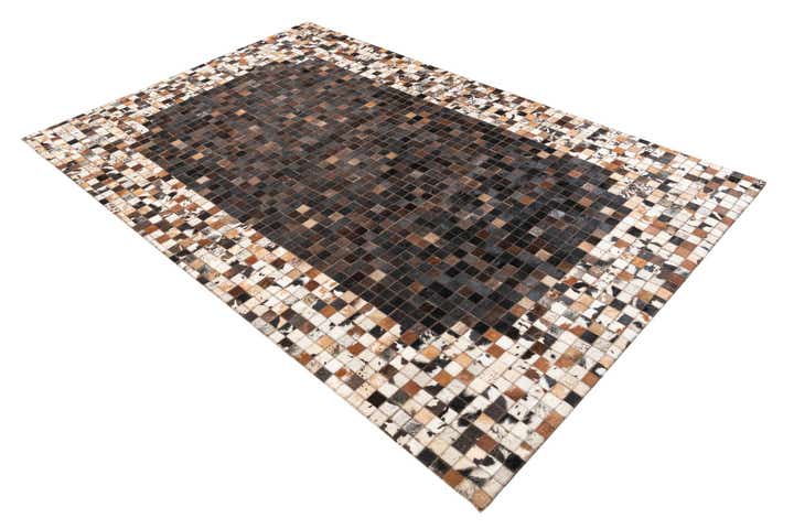 5' 2 x 8' Cowhide Leather Rug