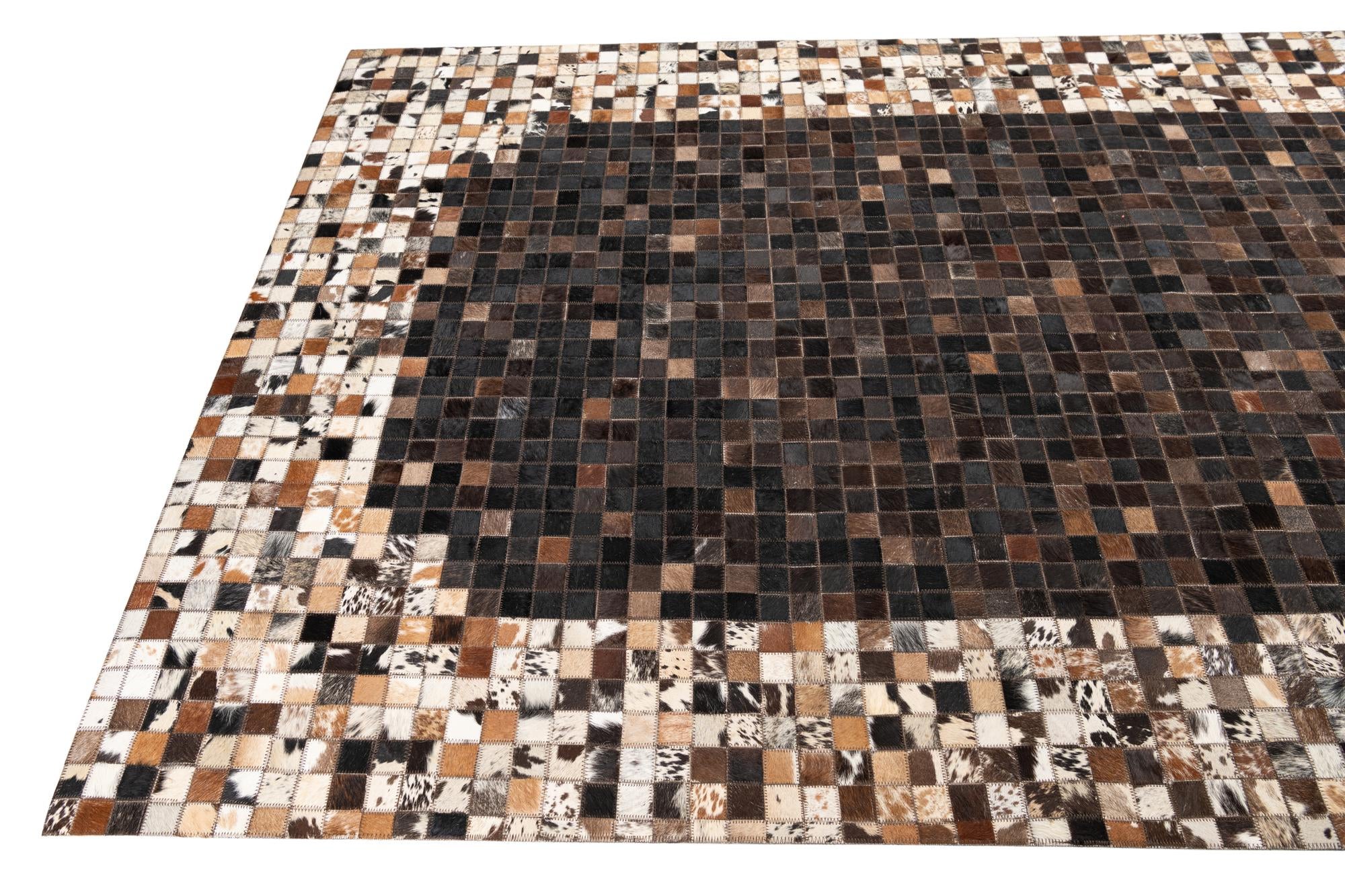 5' 2 x 8' Cowhide Leather Rug