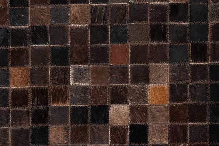 5' 2 x 8' Cowhide Leather Rug
