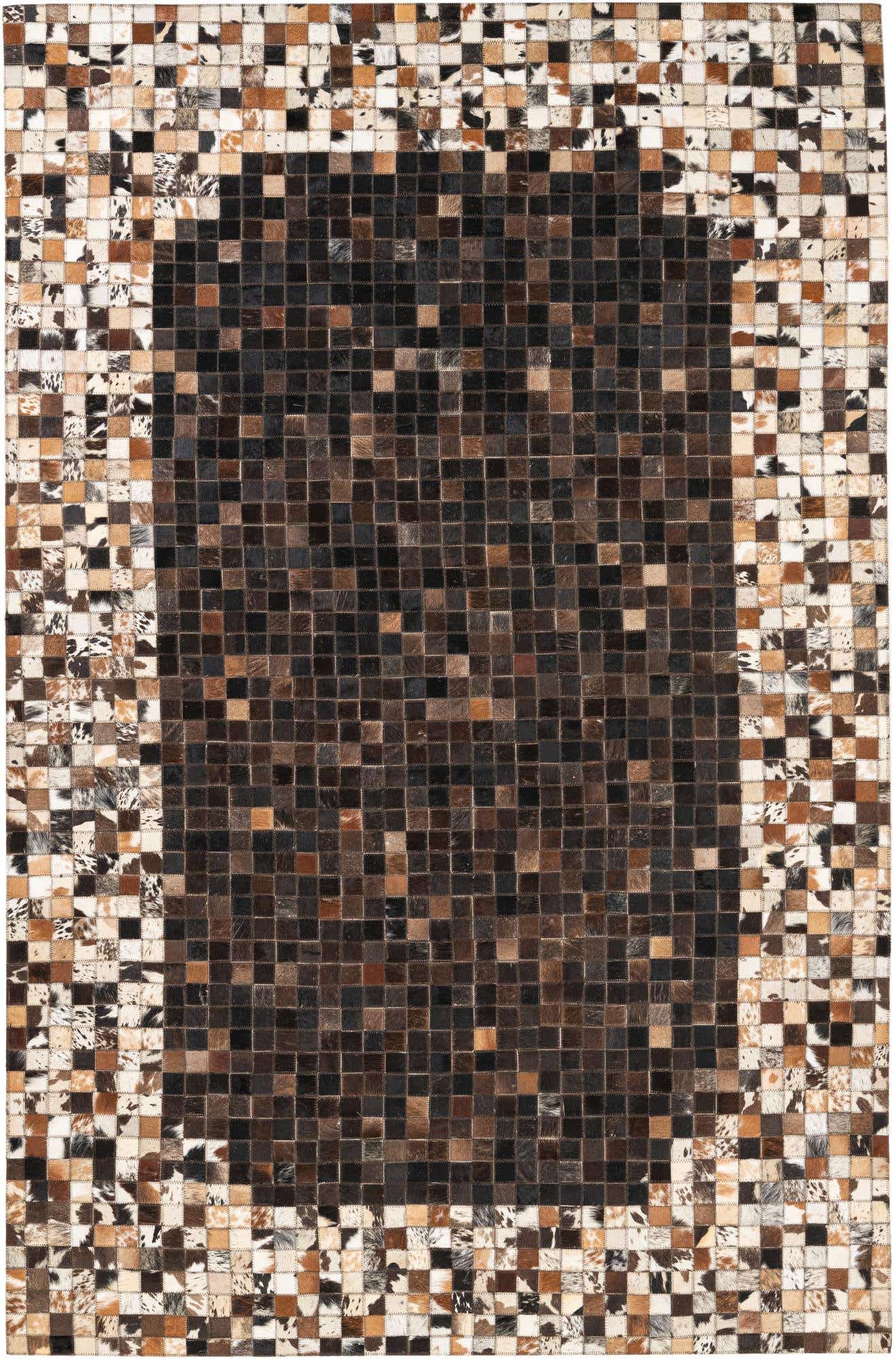5' 2 x 8' Cowhide Leather Rug