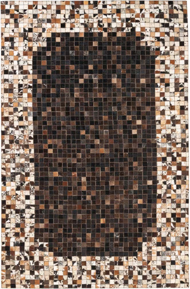5' 2 x 8' Cowhide Leather Rug