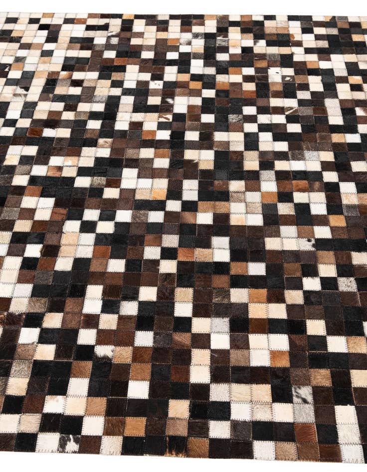 Detail image of 5' x 7' 10 Cowhide Leather Rug