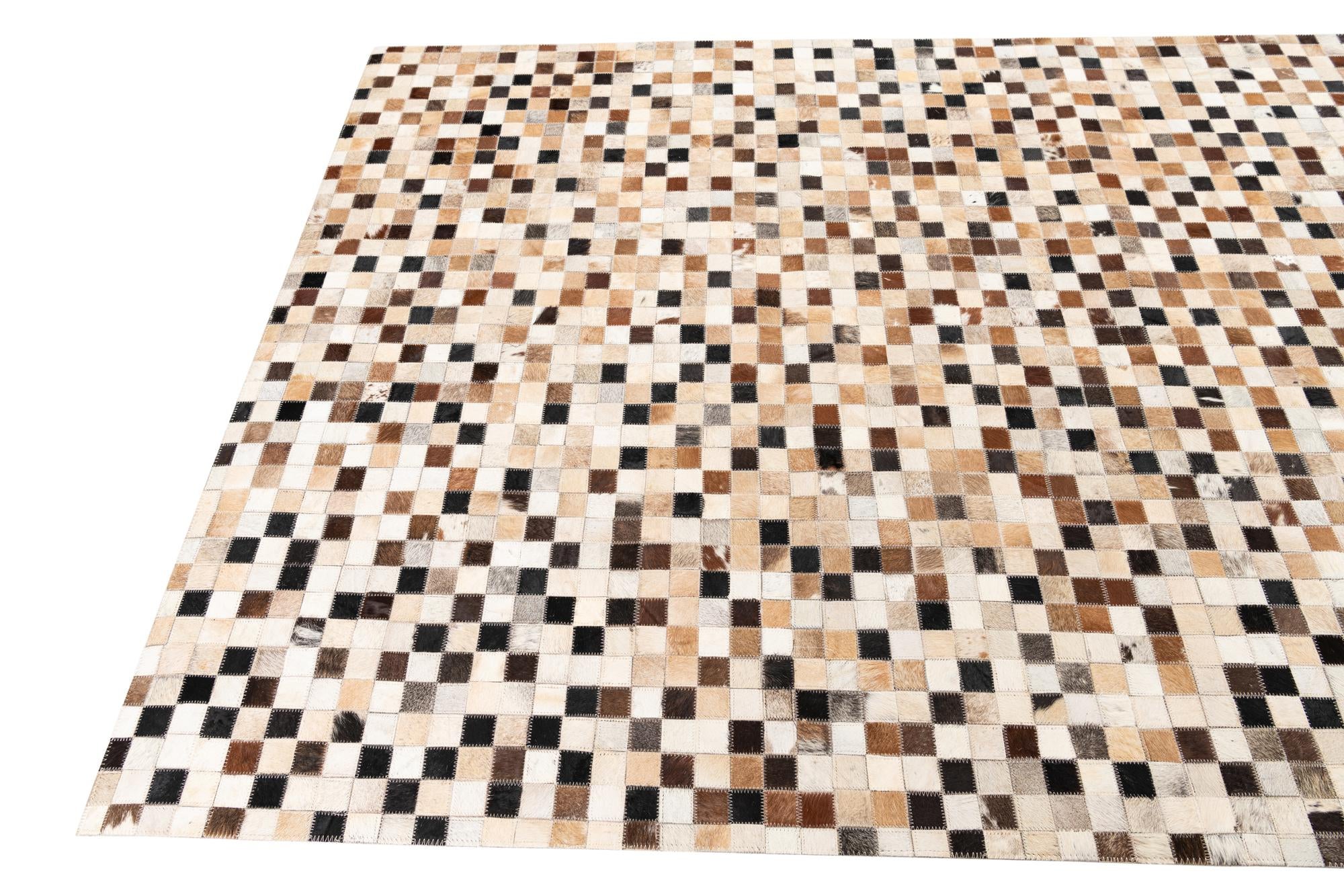 5' x 8' Cowhide Leather Rug