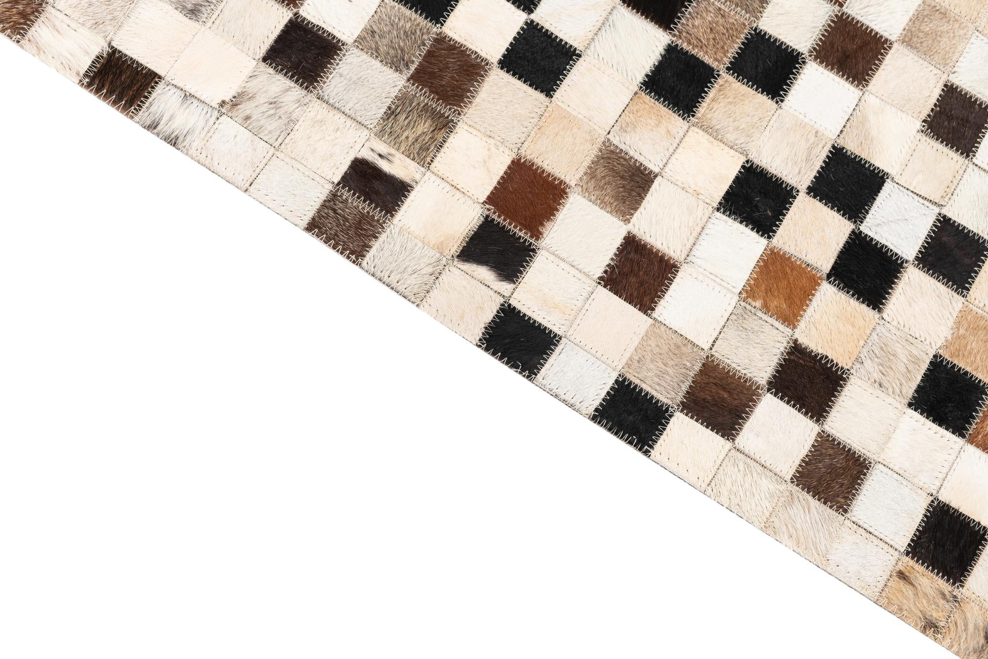 5' x 8' Cowhide Leather Rug