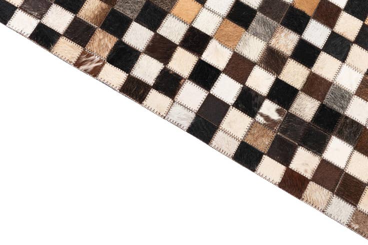 Detail image of 5' 1 x 8' Cowhide Leather Rug