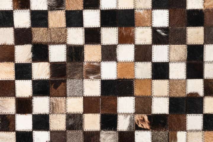 5' 1 x 8' Cowhide Leather Rug