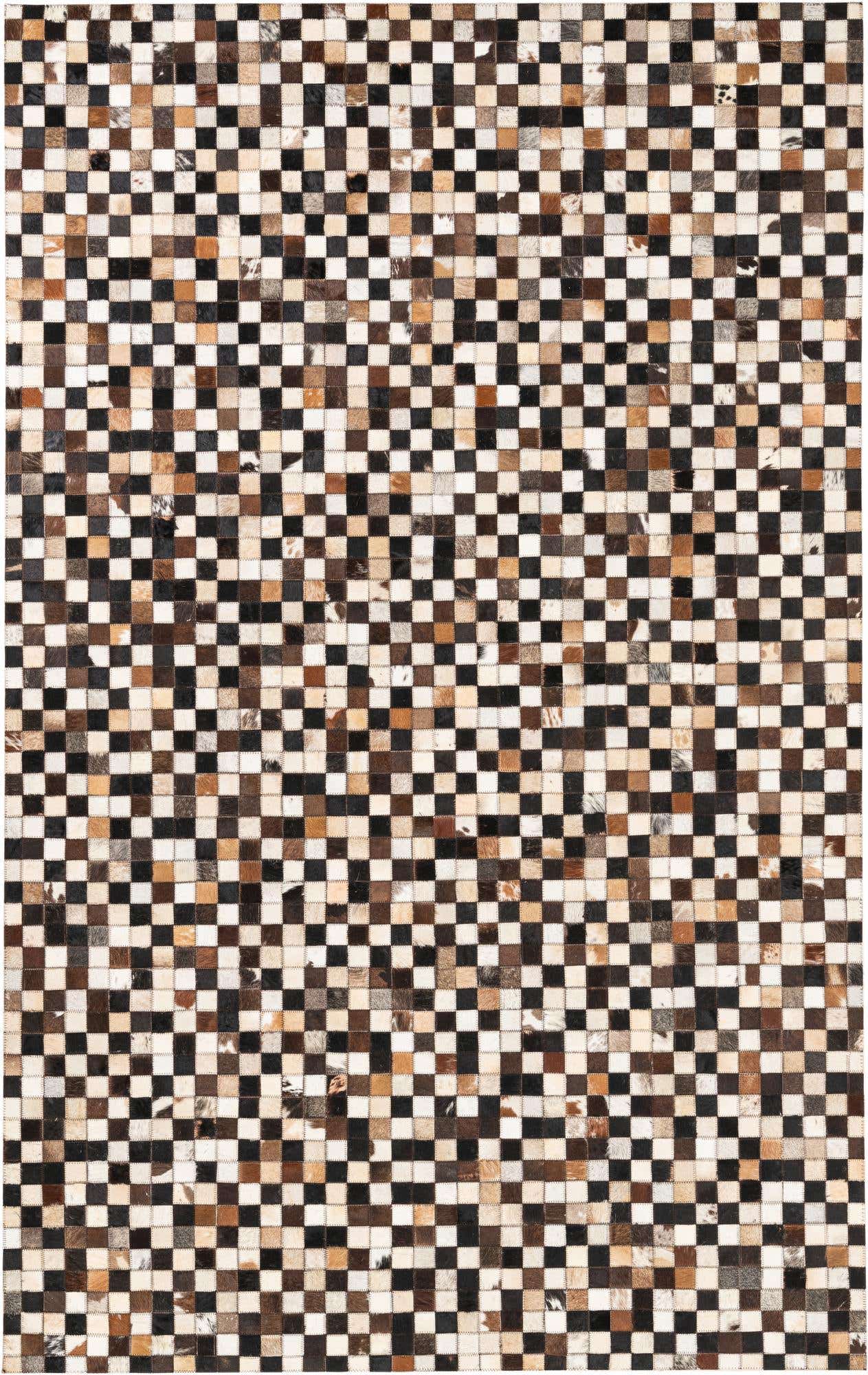 5' 1 x 8' Cowhide Leather Rug