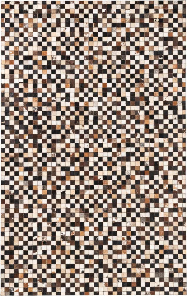 5' 1 x 8' Cowhide Leather Rug