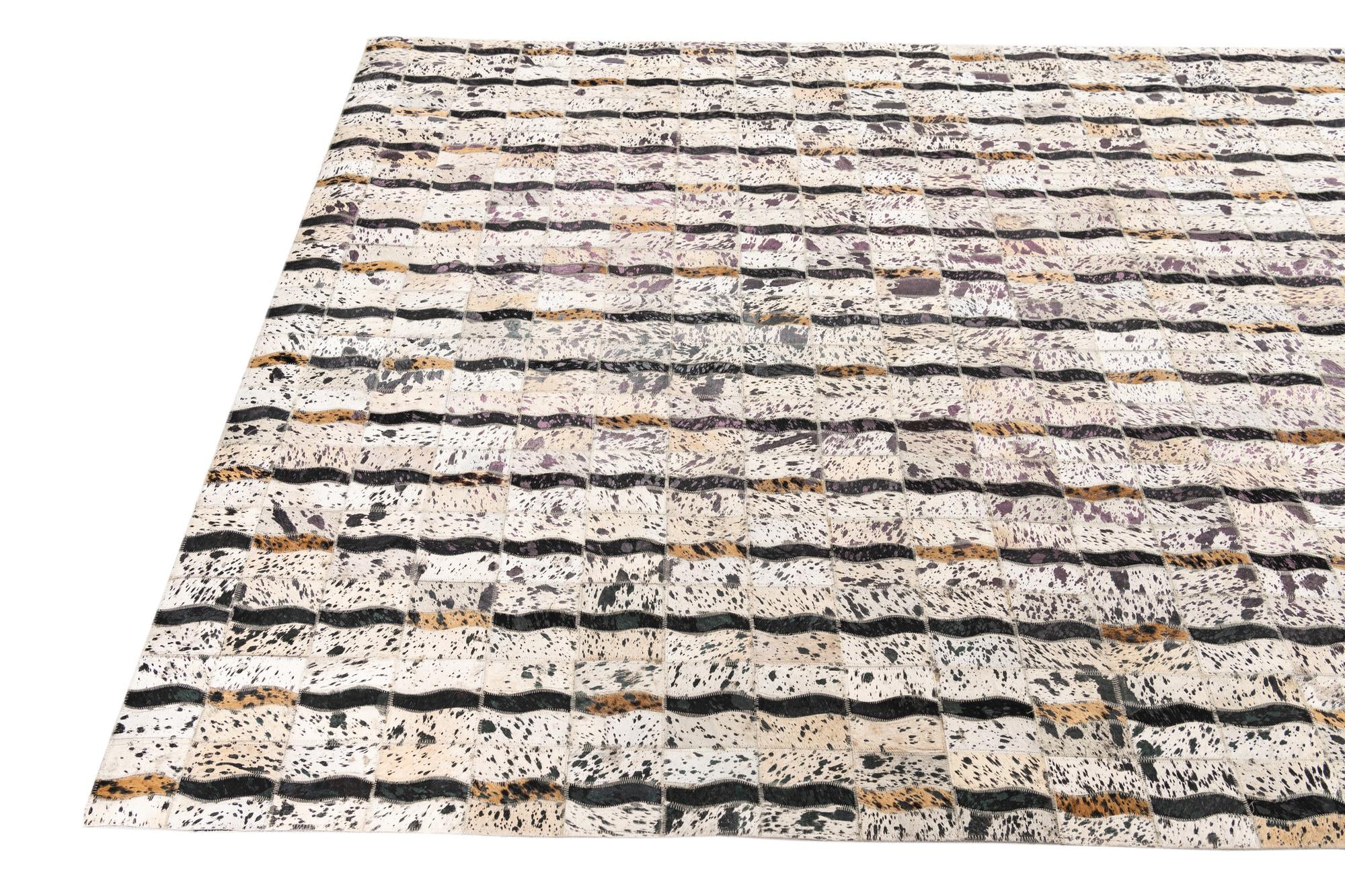 5' x 8' Cowhide Leather Rug