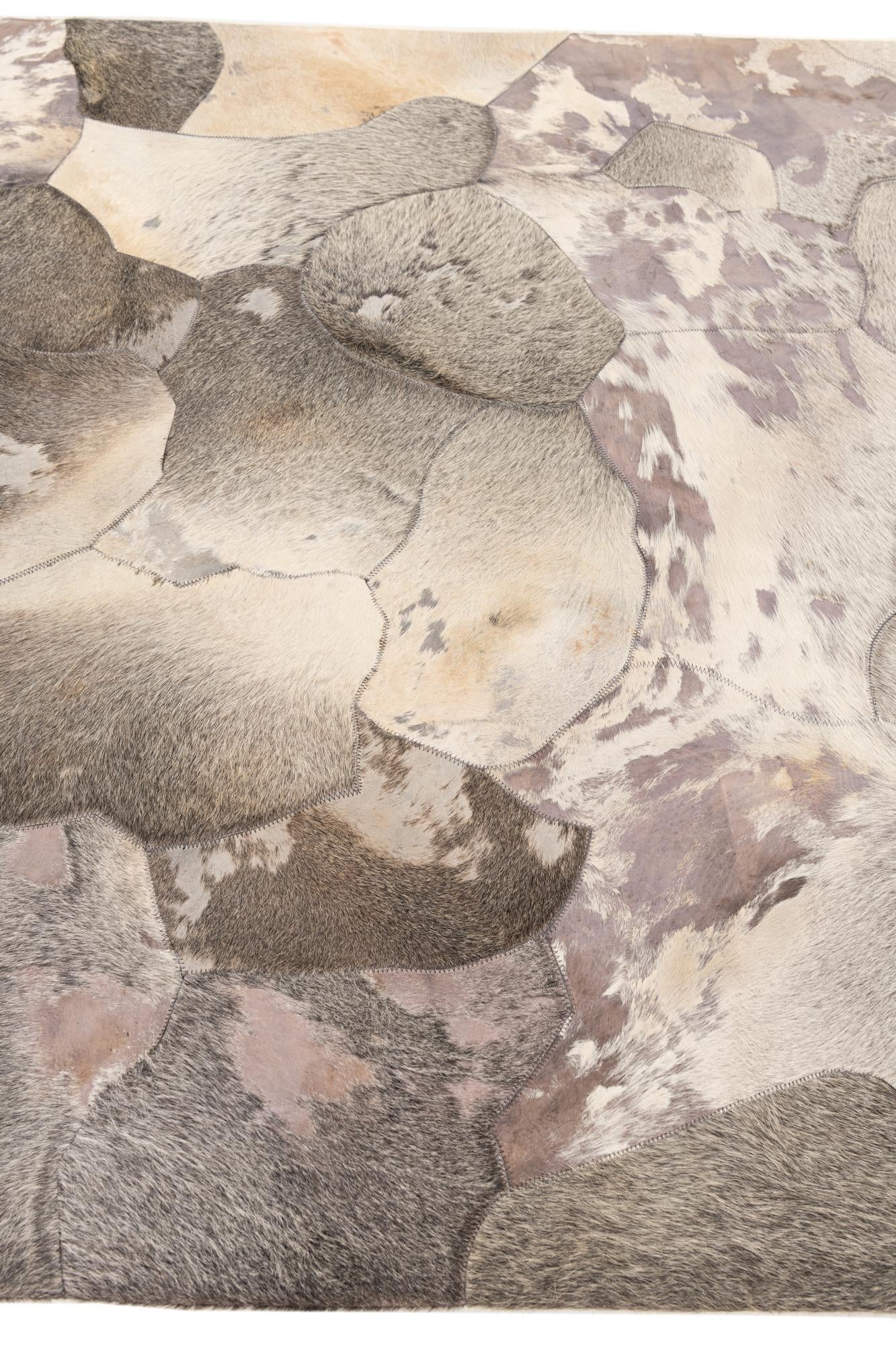 5' 3 x 7' 5 Cowhide Leather Rug