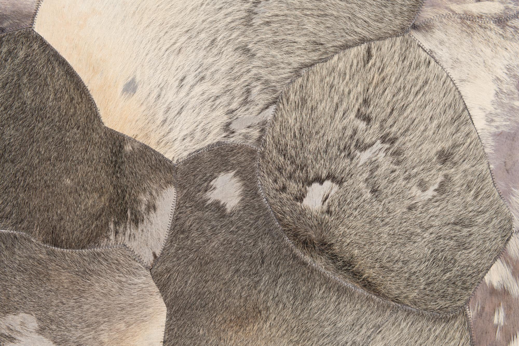 5' 3 x 7' 5 Cowhide Leather Rug