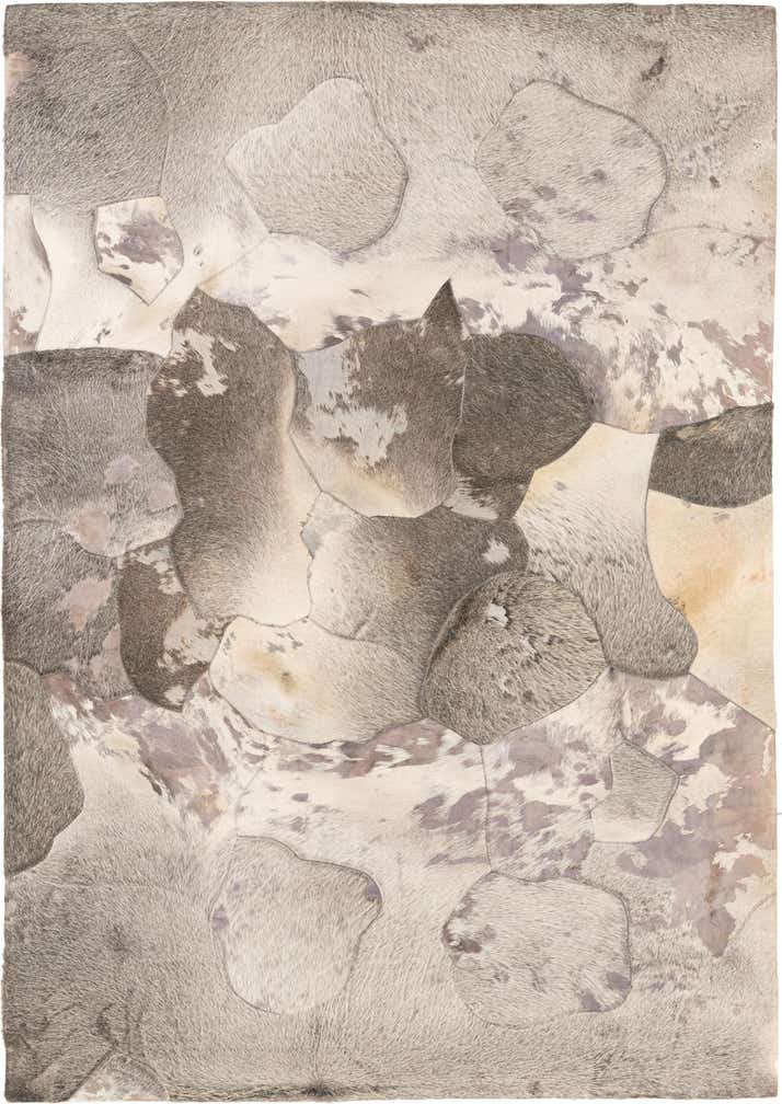 5' 3 x 7' 5 Cowhide Leather Rug