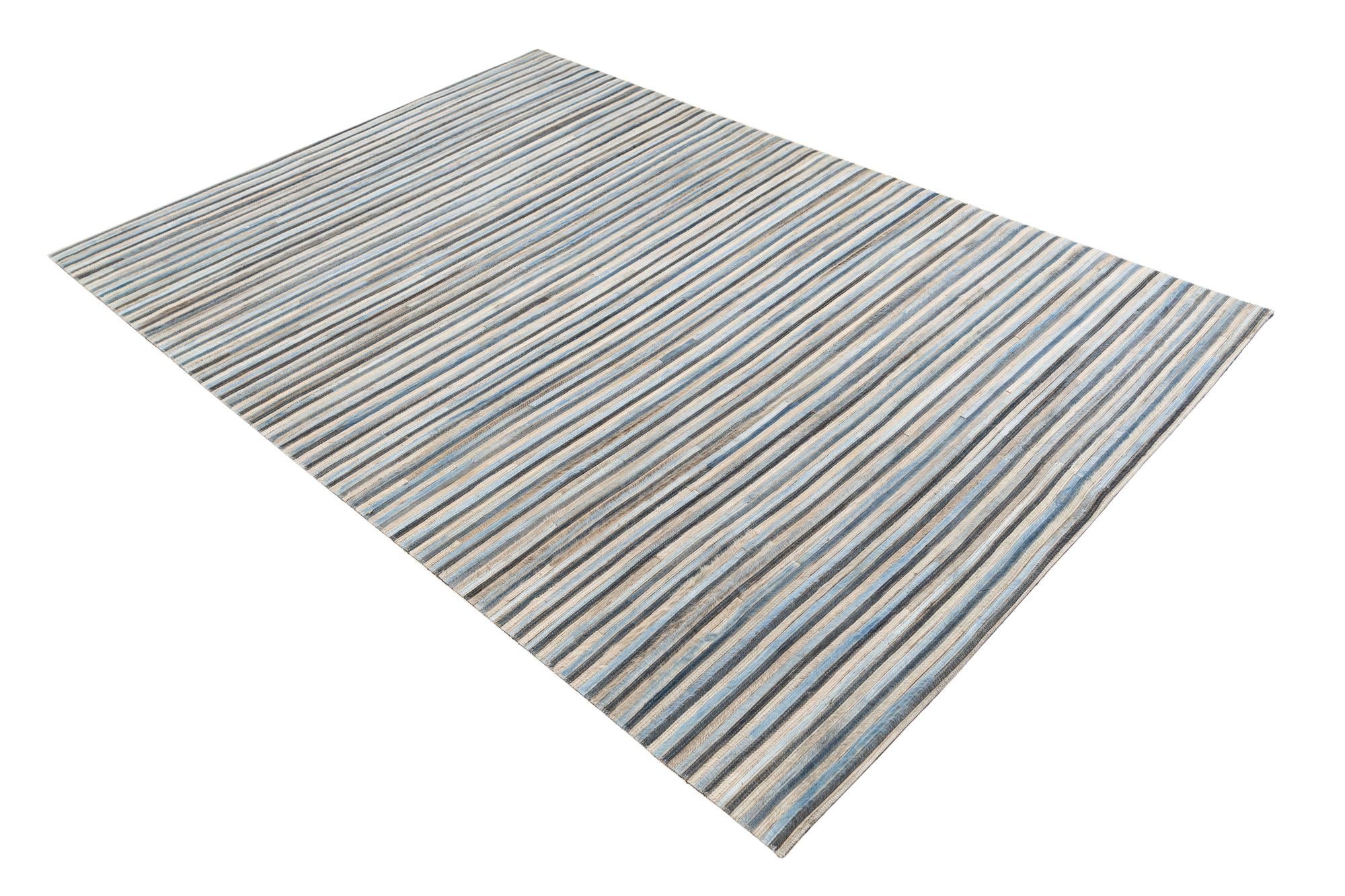 5' 1 x 7' 5 Cowhide Leather Rug