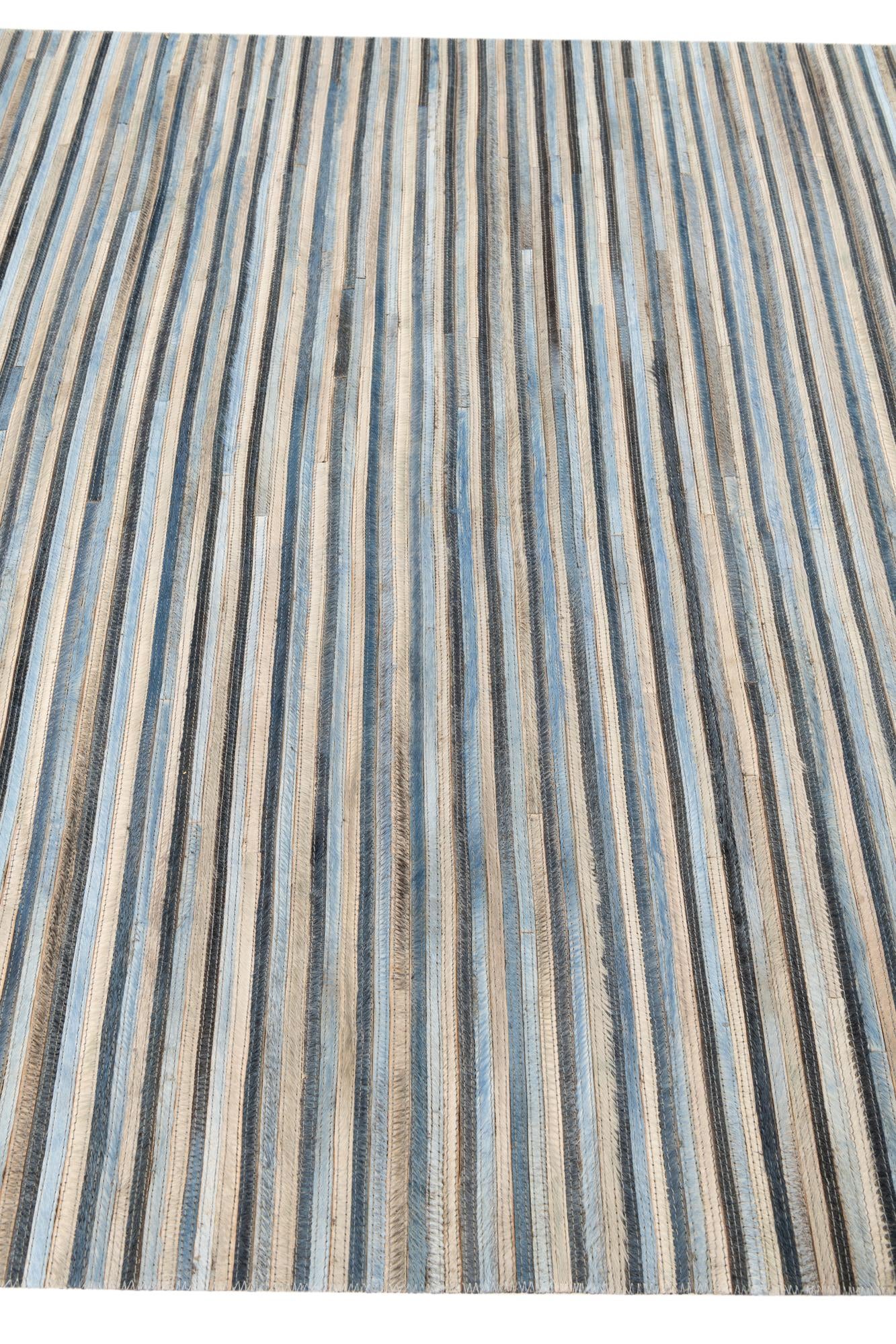 5' 1 x 7' 5 Cowhide Leather Rug