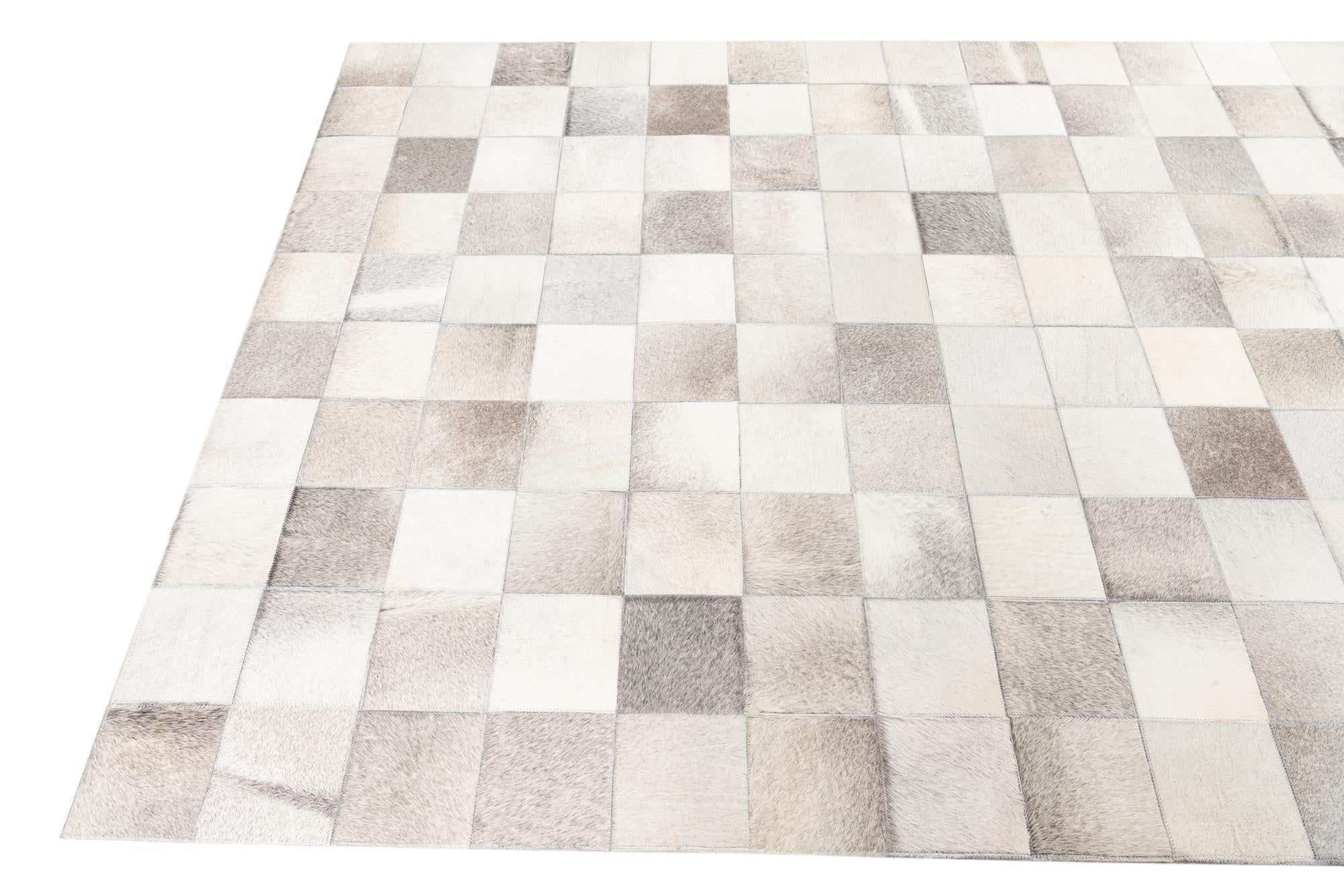 5' x 8' Cowhide Leather Rug