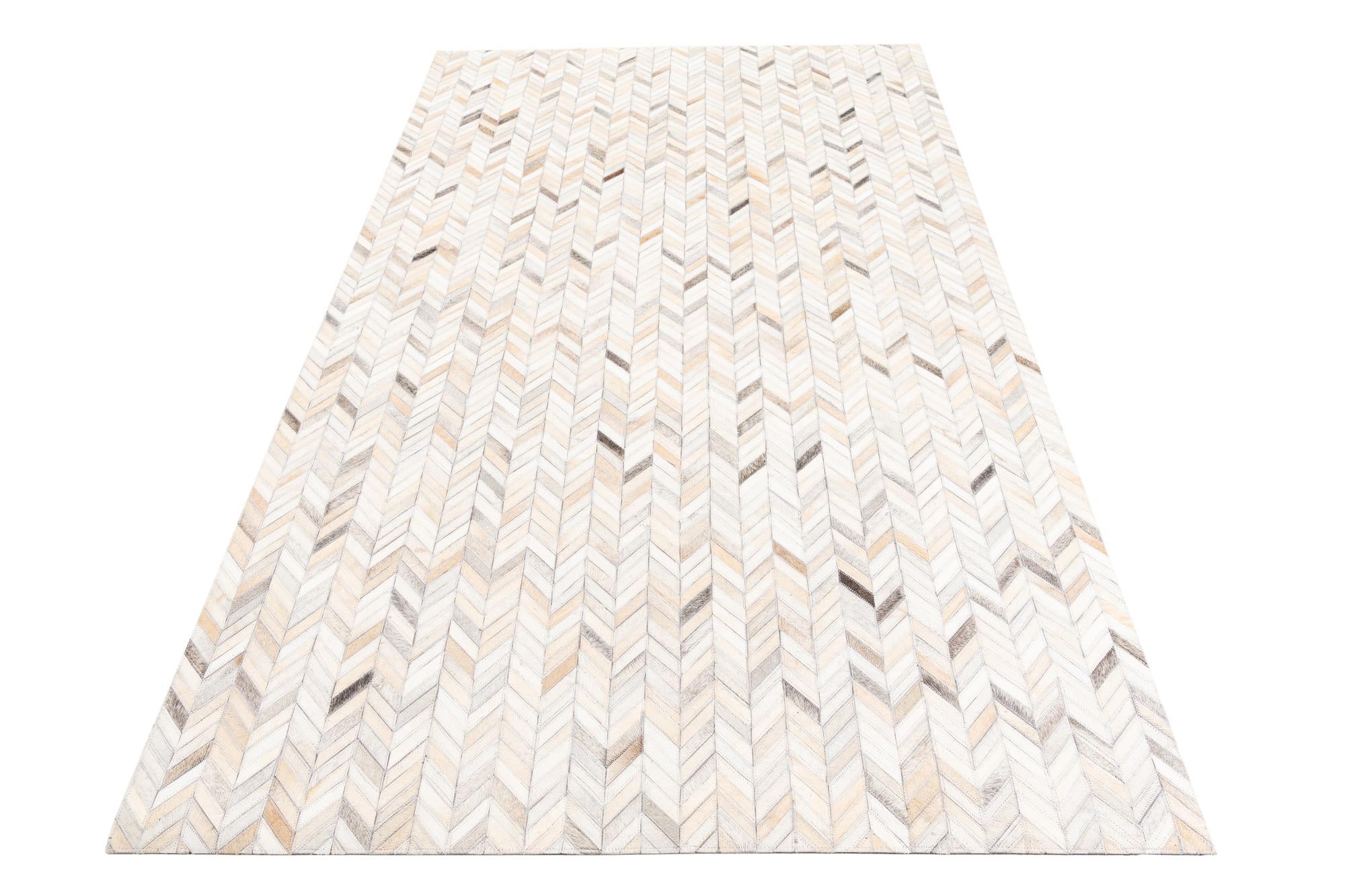 5' x 8' Cowhide Leather Rug