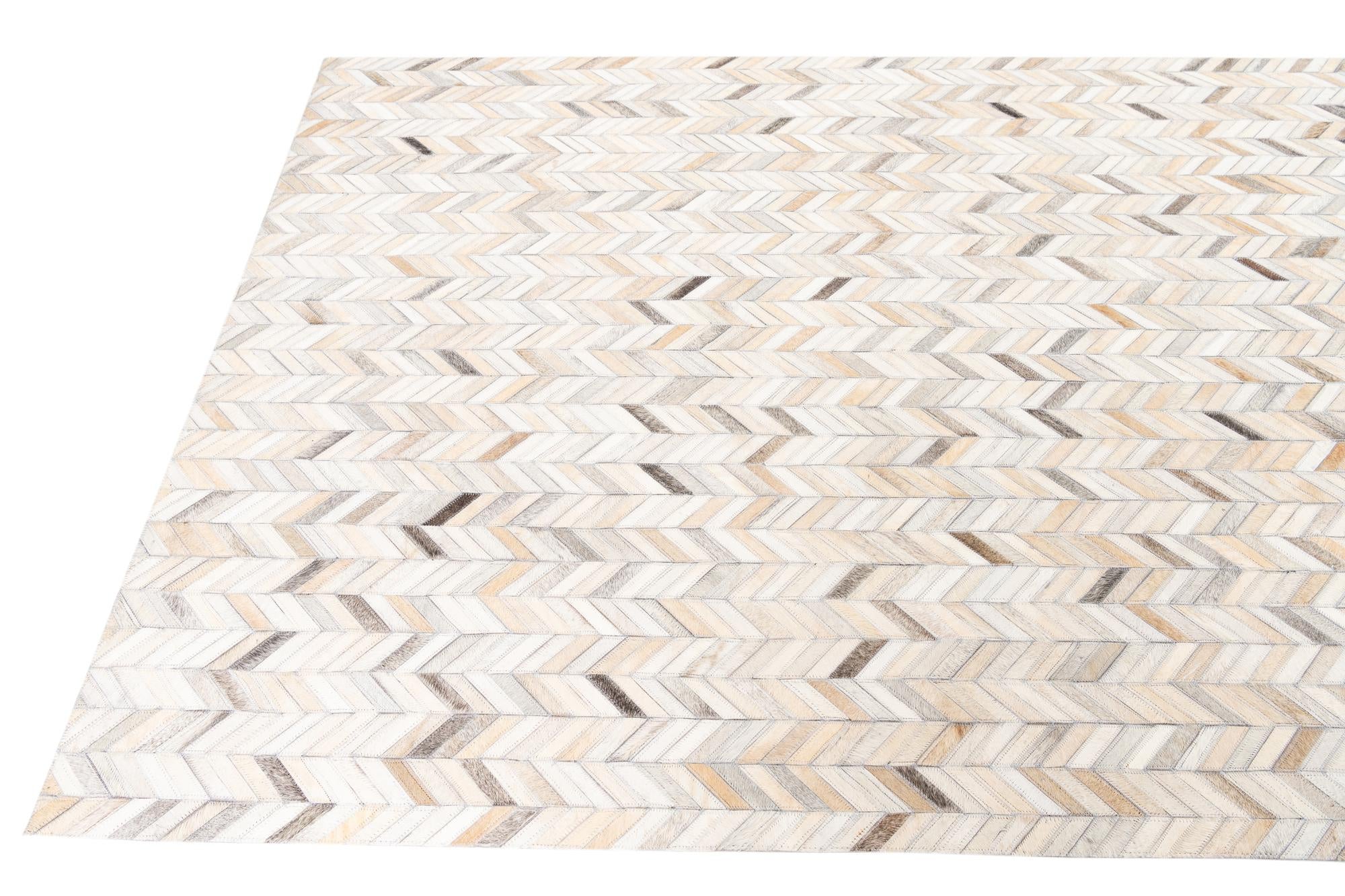 5' x 8' Cowhide Leather Rug