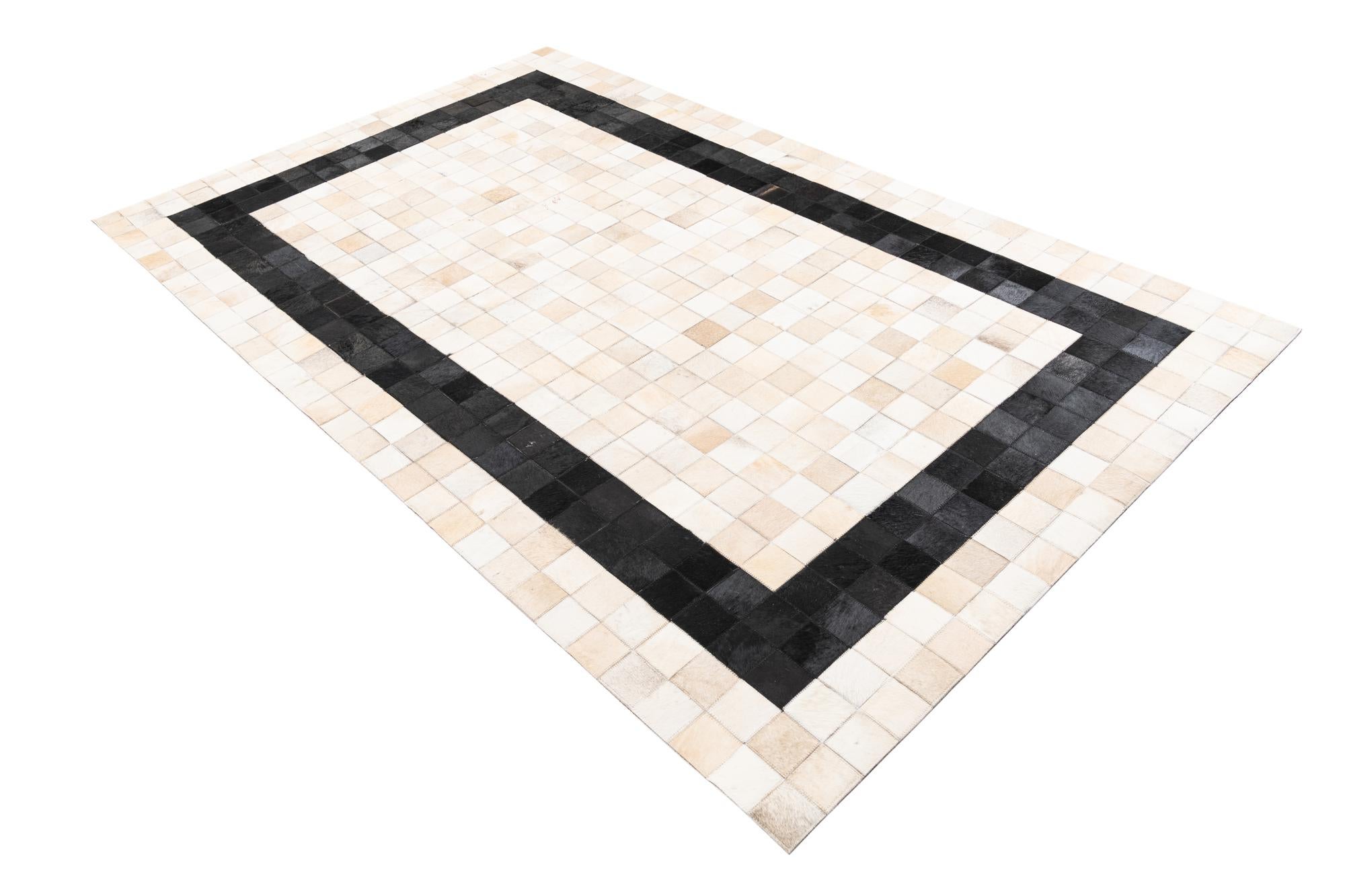 5' x 8' Cowhide Leather Rug