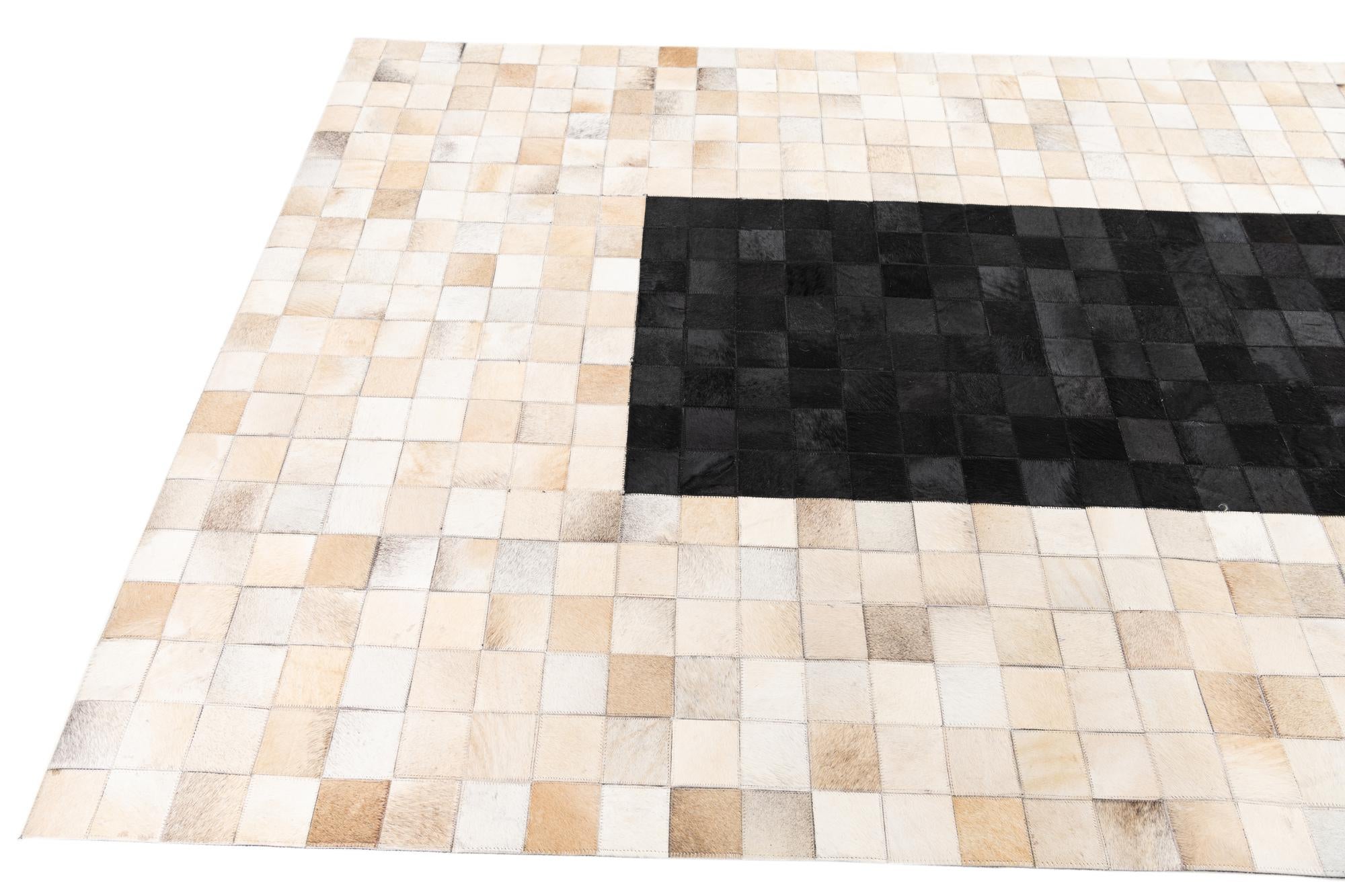 5' x 8' Cowhide Leather Rug