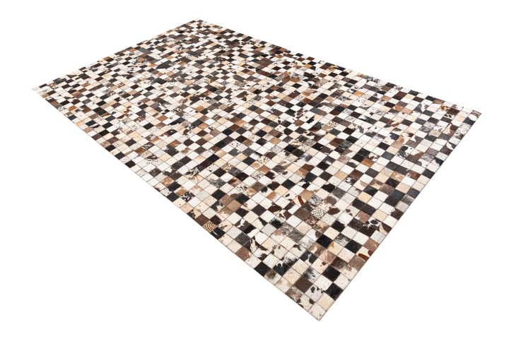5' 1 x 8' 2 Cowhide Leather Rug