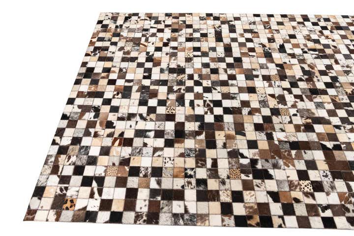 5' 1 x 8' 2 Cowhide Leather Rug