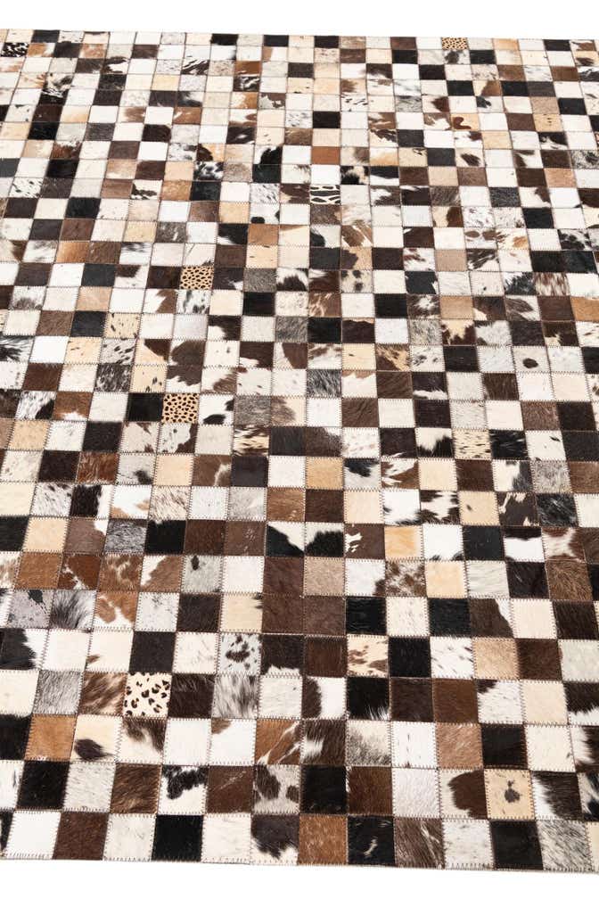 5' 1 x 8' 2 Cowhide Leather Rug