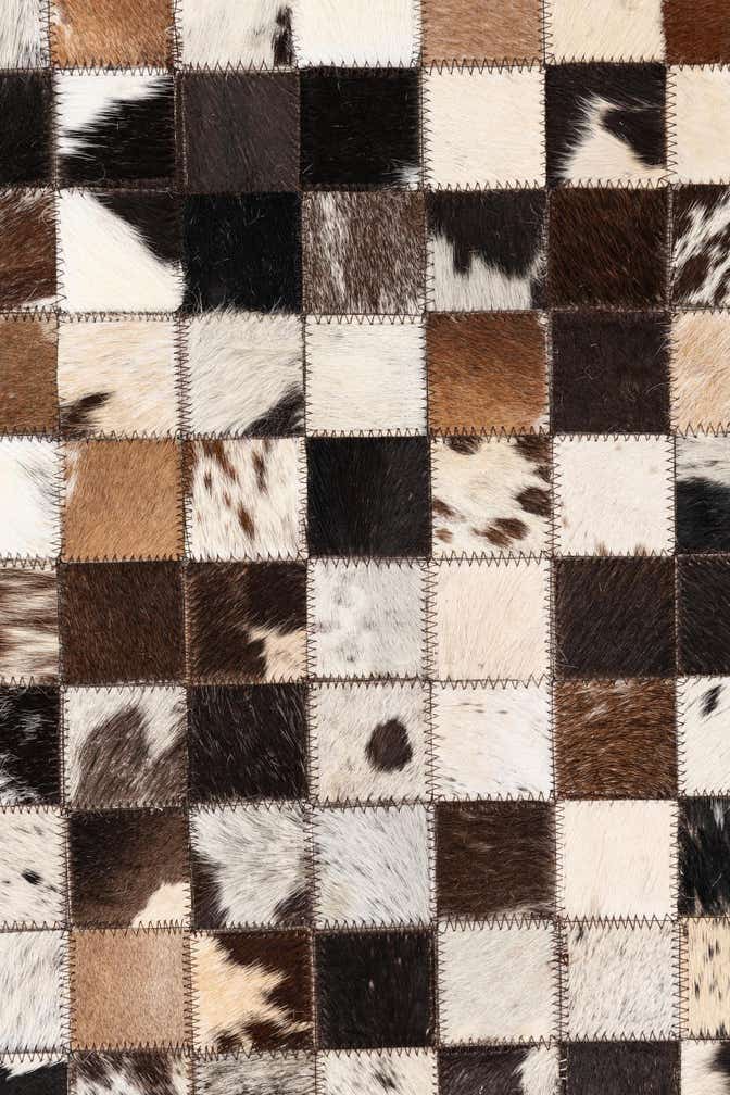 5' 1 x 8' 2 Cowhide Leather Rug