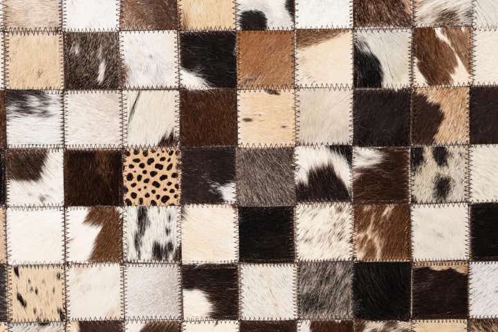 5' 1 x 8' 2 Cowhide Leather Rug
