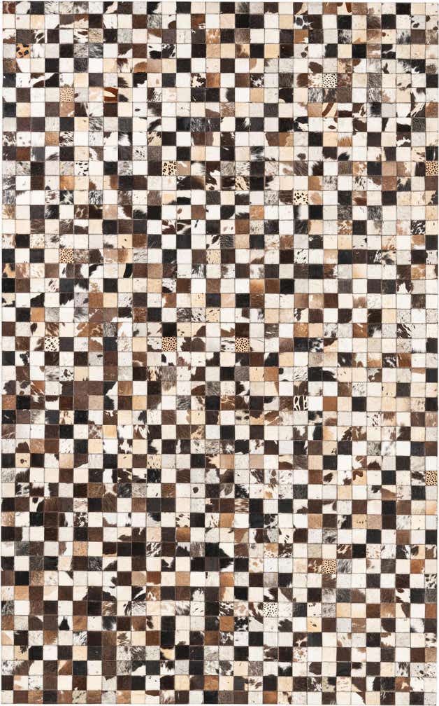 5' 1 x 8' 2 Cowhide Leather Rug