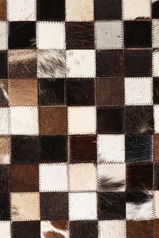 5' 1 x 8' Cowhide Leather Rug