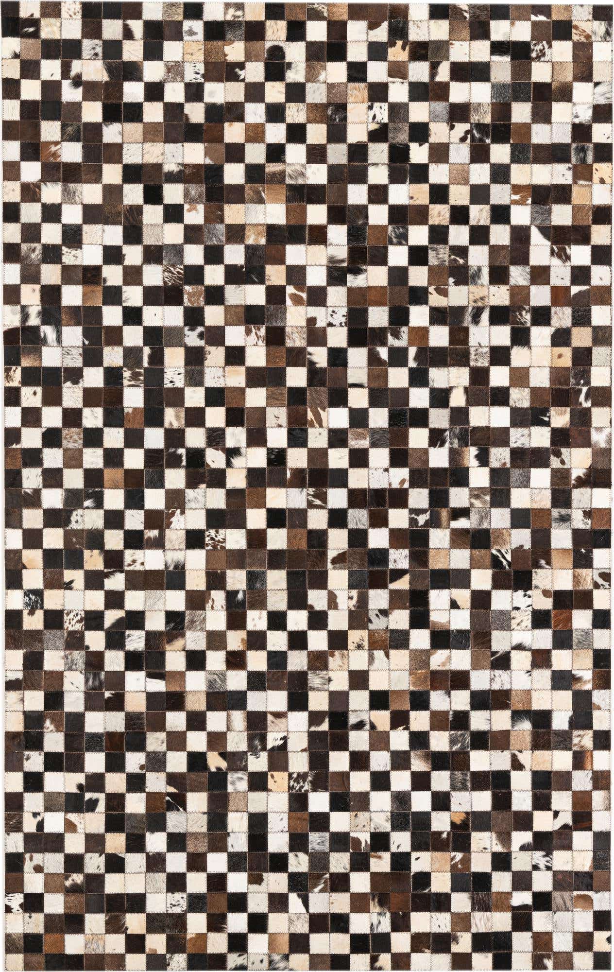 5' 1 x 8' Cowhide Leather Rug