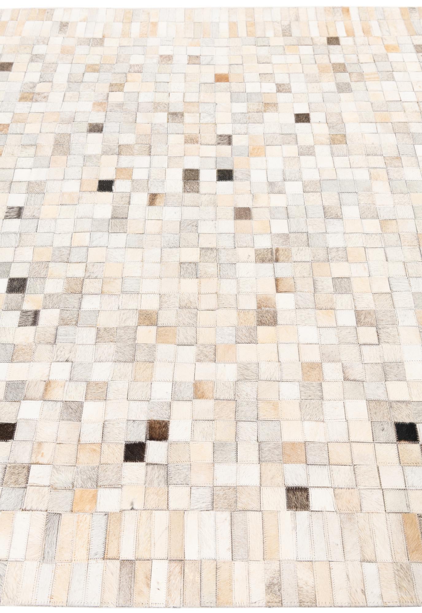 5' 1 x 8' 2 Cowhide Leather Rug