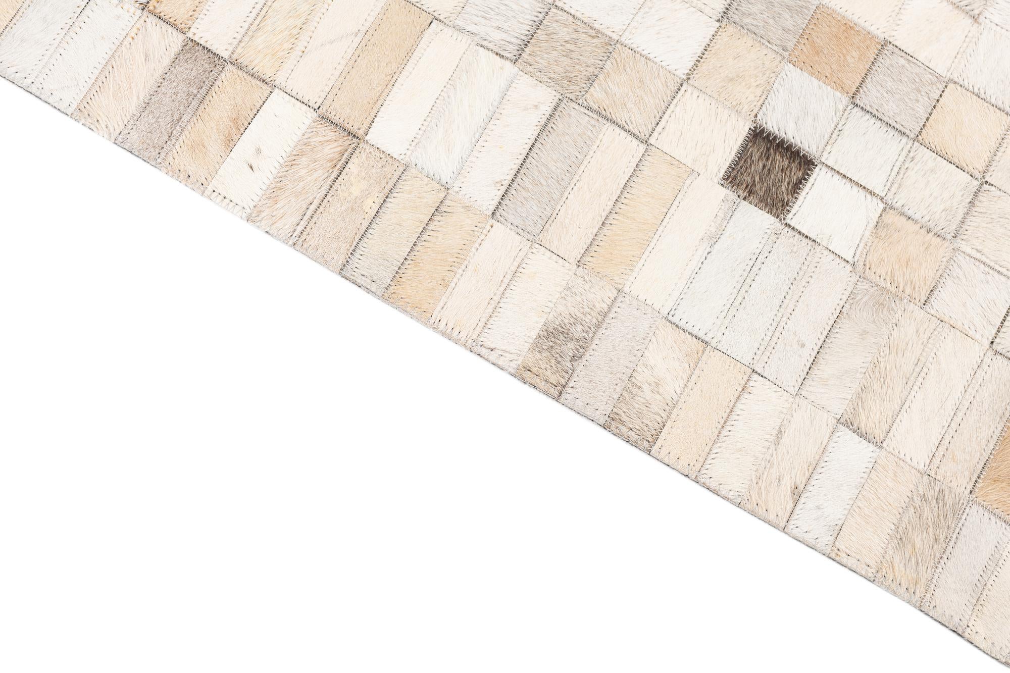 5' 1 x 8' 2 Cowhide Leather Rug