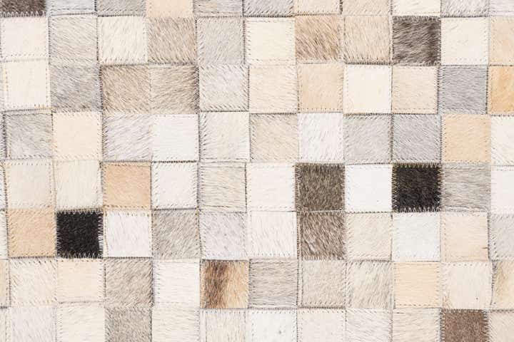 5' 1 x 8' 2 Cowhide Leather Rug