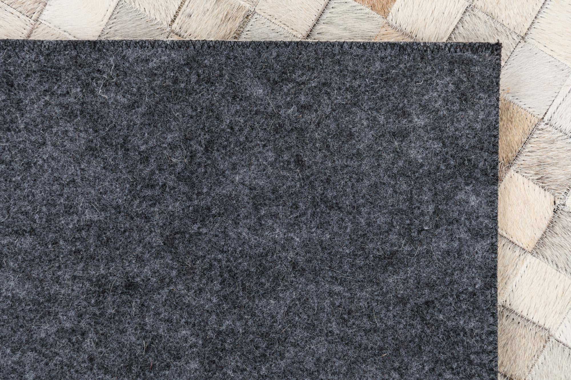 5' 1 x 8' 2 Cowhide Leather Rug