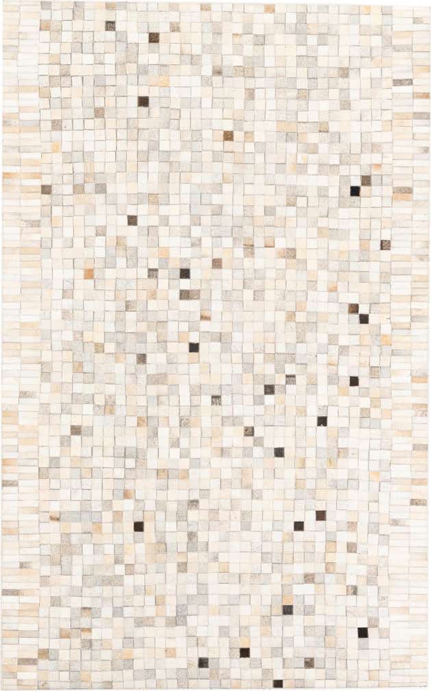 5' 1 x 8' 2 Cowhide Leather Rug