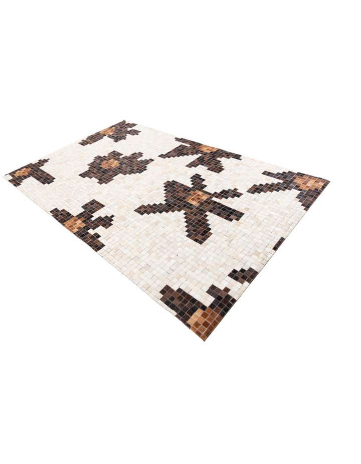 5' 3 x 8' 3 Cowhide Leather Rug