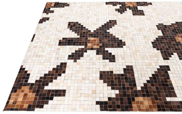 5' 3 x 8' 3 Cowhide Leather Rug